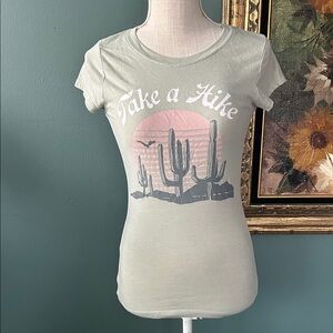 Wound Up 'Take a Hike' Cactus Tee - Light Green